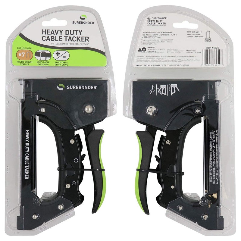 Surebonder 5725 Heavy Duty Cable Tacker Staple Gun for Low Voltage Cable and Wire - CAT5, CAT6, Christmas Lights, Doorbell Wire, TV Wire, Computer Cable, COAX - Image 5